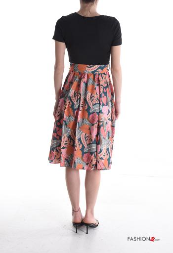 Abito maniche corte girocollo con cintura in stoffa - ph 2