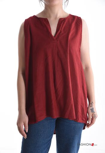 sleeveless Linen Top with v-neck