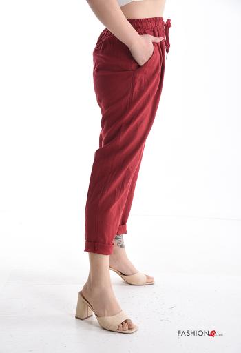 Linen Trousers with pockets with elastic - ph 3