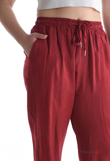 Linen Trousers with pockets with elastic - ph 4