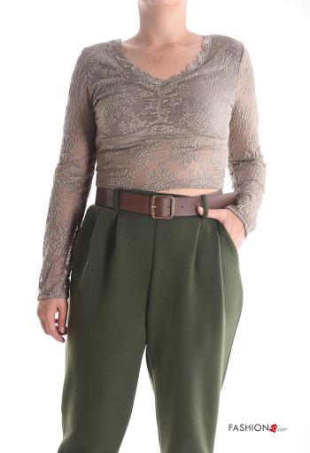 lace trim Long sleeved top - ph 1
