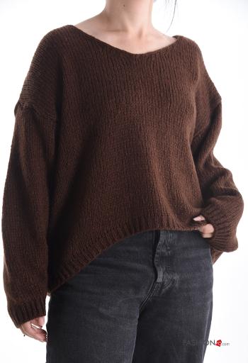 oversized long sleeve Sweater with v-neck - ph 1