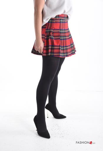 Mini Jupe plissé Motif tartan avec doublure avec élastique - ph 3