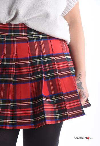 Mini Jupe plissé Motif tartan avec doublure avec élastique - ph 4