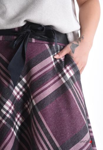 Jupe Motif tartan avec ruban avec élastique avec poches - ph 4