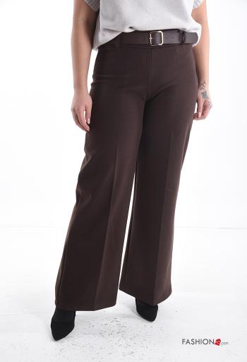 wide leg Trousers with belt with elastic