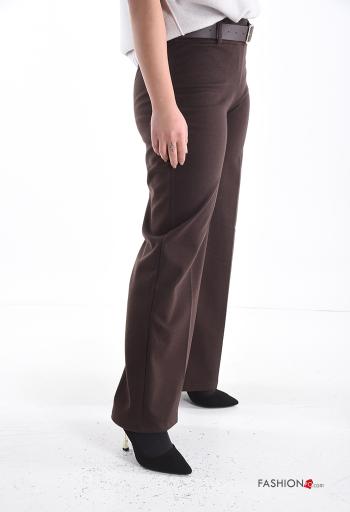wide leg Trousers with belt with elastic - ph 3