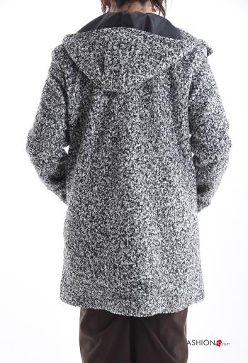 Manteau manches longues sans doublure à capuche avec poches à boutons - ph 2