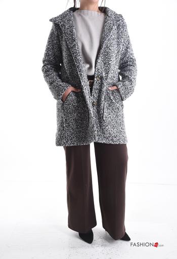 Manteau manches longues sans doublure à capuche avec poches à boutons - ph 5