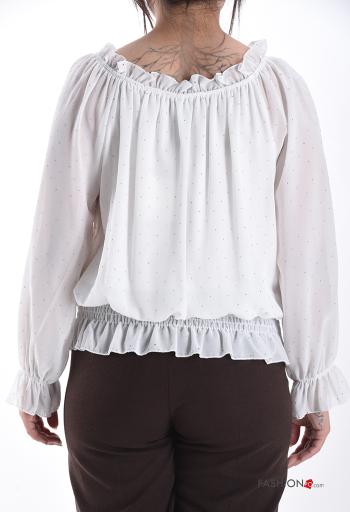 long sleeve Blouse with rhinestones with elastic - ph 2