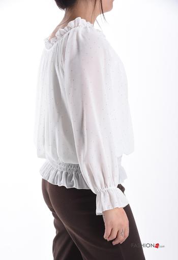 long sleeve Blouse with rhinestones with elastic - ph 3