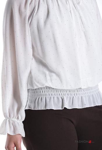long sleeve Blouse with rhinestones with elastic - ph 4