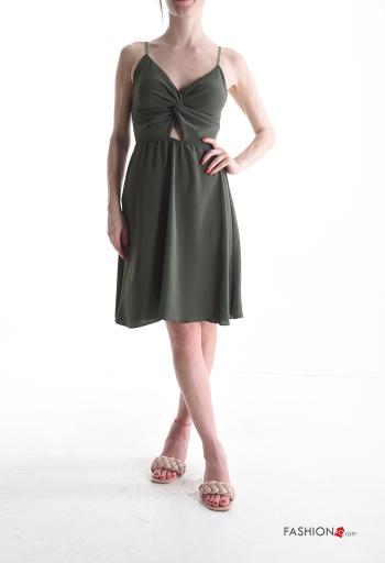 sleeveless backless adjustable Dress with knot