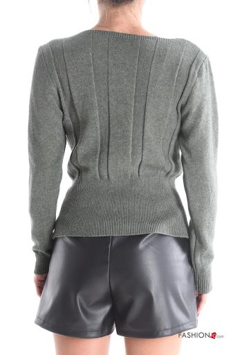 long sleeve Sweater with elastic boat neckline - ph 2