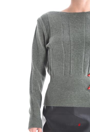 long sleeve Sweater with elastic boat neckline - ph 4