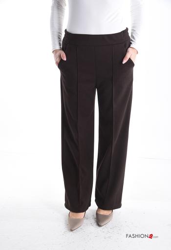 wide leg Trousers with pockets with elastic - ph 1