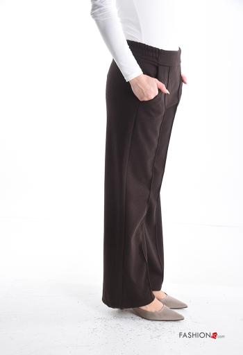 wide leg Trousers with pockets with elastic - ph 3