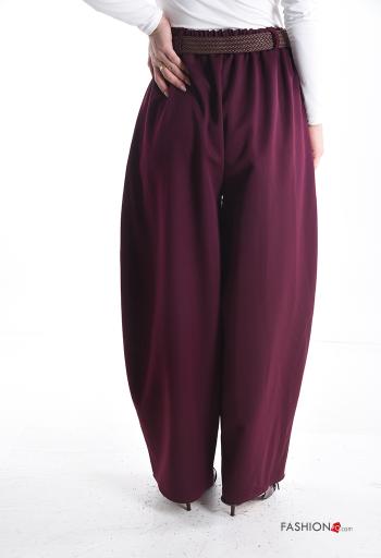 wide leg Trousers with belt with elastic with pockets - ph 2
