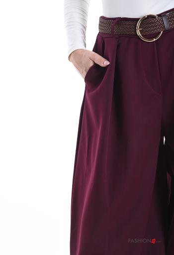 wide leg Trousers with belt with elastic with pockets - ph 4