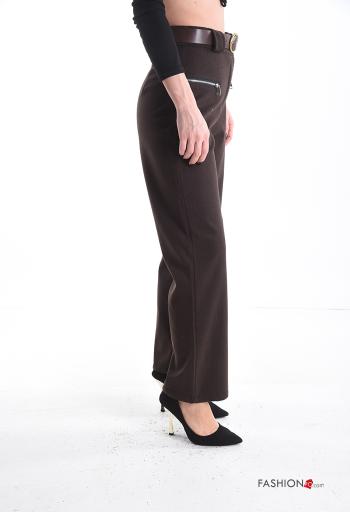 Trousers with belt with buttons with zip with pockets - ph 3