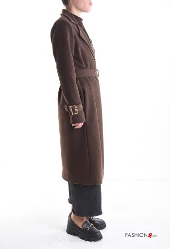 with buckle long sleeve Coat with belt with lining with buttons - ph 3