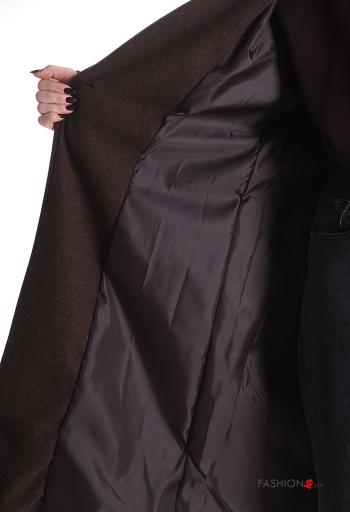 with buckle long sleeve Coat with belt with lining with buttons - ph 5