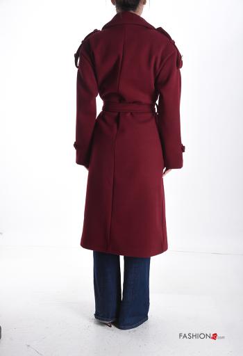 Coat with lining with pockets with belt with buttons - ph 2