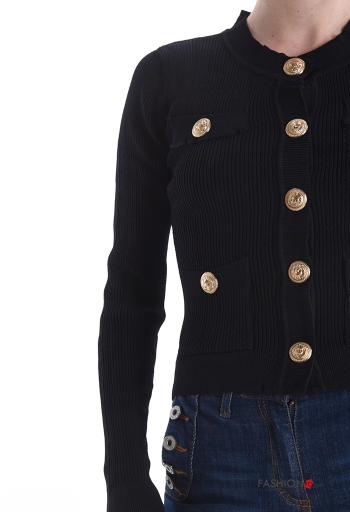 Cardigan maniche lunghe con bottoni con tasche - ph 4