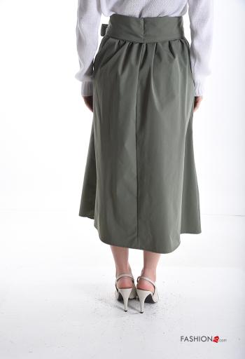 Gonna con elastico con cintura in stoffa con tasche con fiocco - ph 2