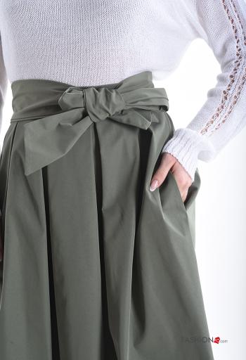 Gonna con elastico con cintura in stoffa con tasche con fiocco - ph 4