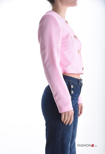 Giacca maniche lunghe girocollo con bottoni - ph 3