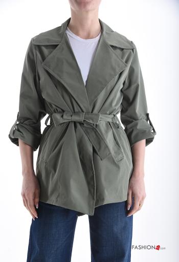 Giacca con tasche con cintura in stoffa - ph 1