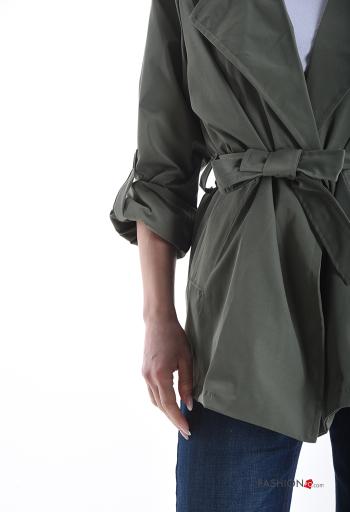 Giacca con tasche con cintura in stoffa - ph 4