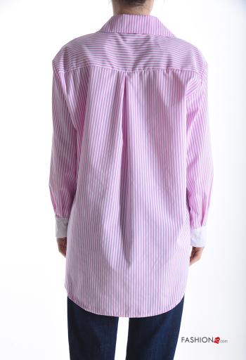 Camicia in Cotone con colletto pizzo maniche lunghe Fantasia mista con bottoni - ph 2