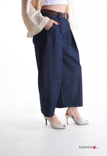 Calças de ganga em Algodão com cinto com bolsos - ph 3