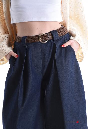 Calças de ganga em Algodão com cinto com bolsos - ph 4