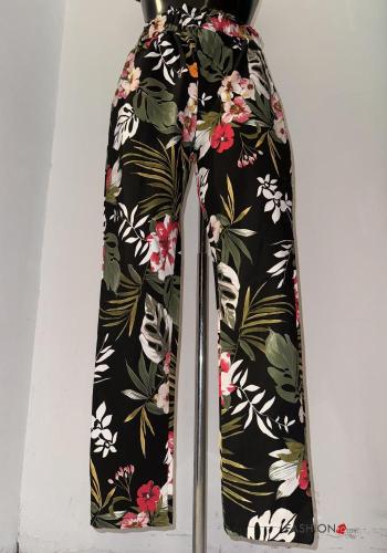 Pantalone lungo Fantasia floreale con elastico - ph 1