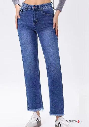 Jeans in Cotone denim con tasche con bottoni con zip - ph 1