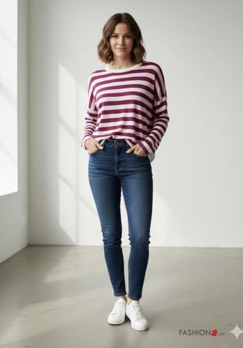 Maglietta a manica lunga girocollo Fantasia righe - ph 1