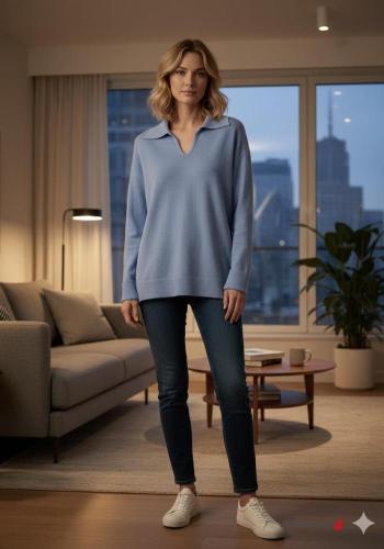 Maglione maniche lunghe con colletto