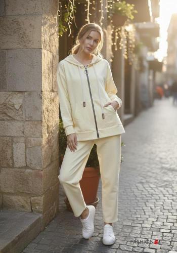 Fato de treino em Algodão com elástico com capuz com fecho com bolsos - ph 1