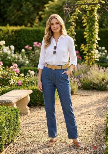 Cotton Jeans with belt - ph 1