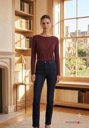 Maglietta a manica lunga in Misto Cashmere