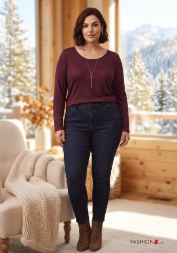 Maglietta a manica lunga in Misto Cashmere