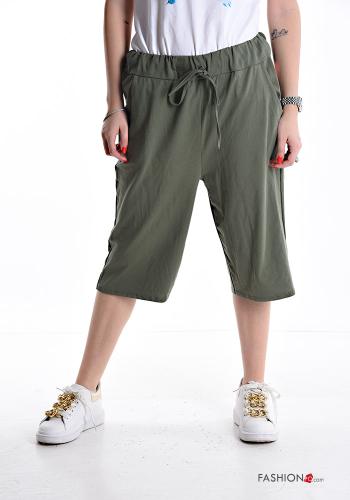 Caprihose aus Baumwolle mit Taschen mit kordelzug - ph 1