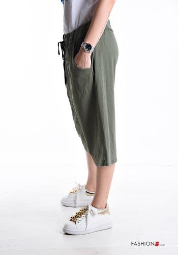 Caprihose aus Baumwolle mit Taschen mit kordelzug - ph 3