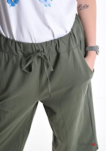 Caprihose aus Baumwolle mit Taschen mit kordelzug - ph 4