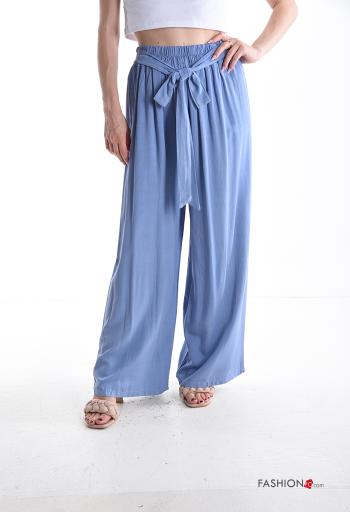 wide leg Hose mit Schleife mit gummizug
