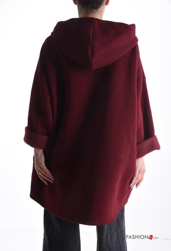 oversized long sleeve Cotton Sweatshirt with pockets with hood with zip - ph 2