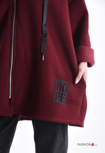 oversized long sleeve Cotton Sweatshirt with pockets with hood with zip - ph 4
